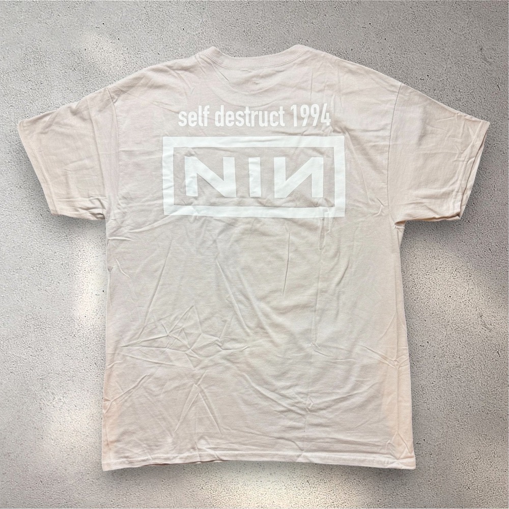 Nine Inch Nails NIN Self Destruct 1994 Tour Graphic Tee Ice Grey Large NEW